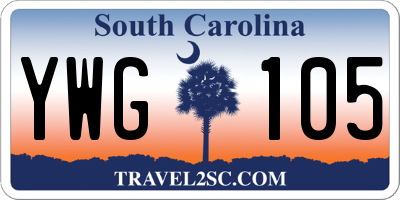 SC license plate YWG105