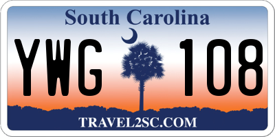 SC license plate YWG108
