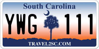 SC license plate YWG111