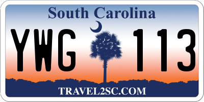SC license plate YWG113