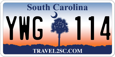 SC license plate YWG114