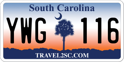 SC license plate YWG116