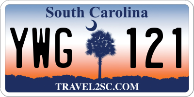 SC license plate YWG121