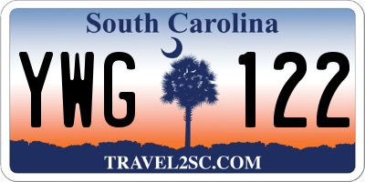 SC license plate YWG122