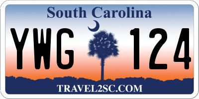 SC license plate YWG124