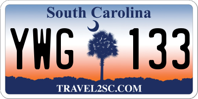 SC license plate YWG133