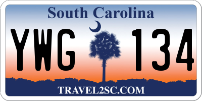 SC license plate YWG134