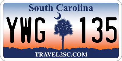 SC license plate YWG135