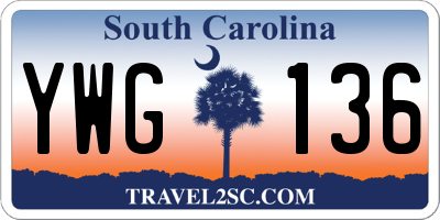 SC license plate YWG136