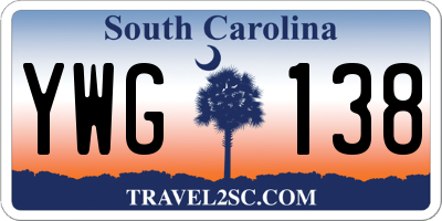 SC license plate YWG138