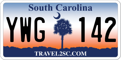 SC license plate YWG142