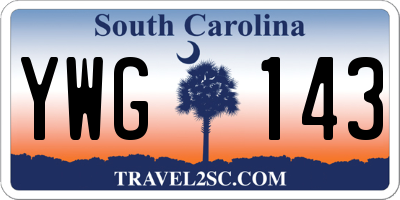 SC license plate YWG143