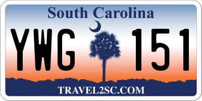 SC license plate YWG151