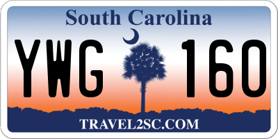 SC license plate YWG160