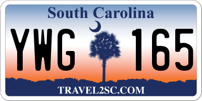 SC license plate YWG165