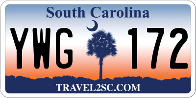 SC license plate YWG172