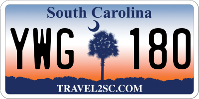 SC license plate YWG180