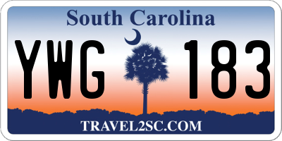 SC license plate YWG183