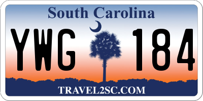SC license plate YWG184