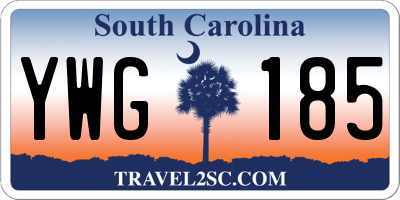 SC license plate YWG185