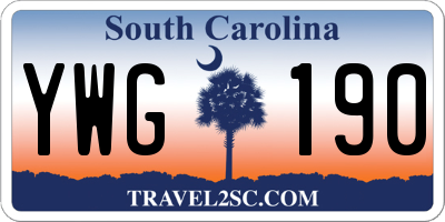 SC license plate YWG190