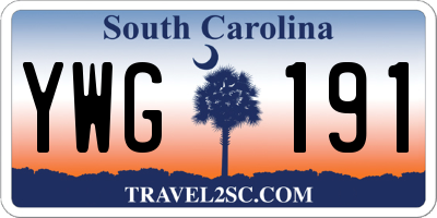 SC license plate YWG191