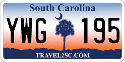 SC license plate YWG195
