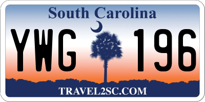 SC license plate YWG196