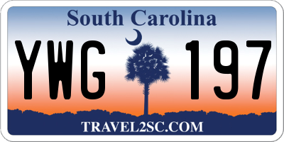 SC license plate YWG197