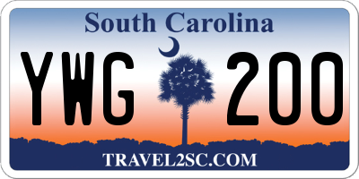 SC license plate YWG200