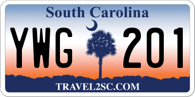 SC license plate YWG201
