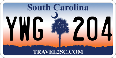 SC license plate YWG204