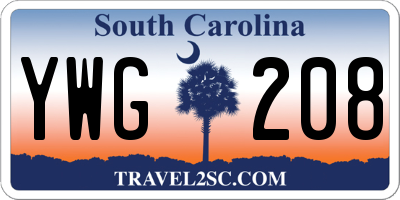 SC license plate YWG208