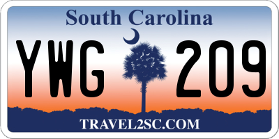 SC license plate YWG209
