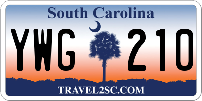 SC license plate YWG210