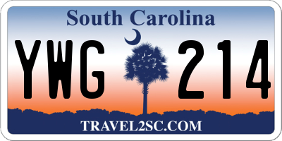 SC license plate YWG214