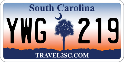 SC license plate YWG219