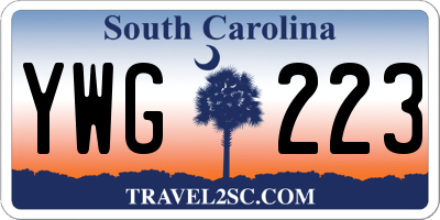 SC license plate YWG223