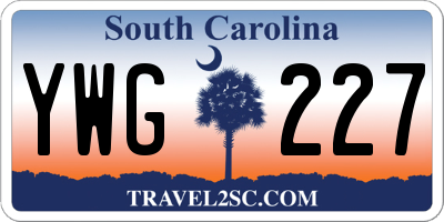 SC license plate YWG227