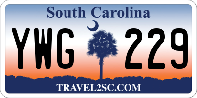SC license plate YWG229