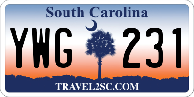 SC license plate YWG231