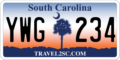 SC license plate YWG234
