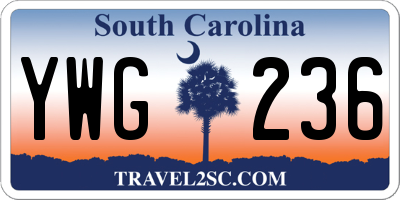 SC license plate YWG236