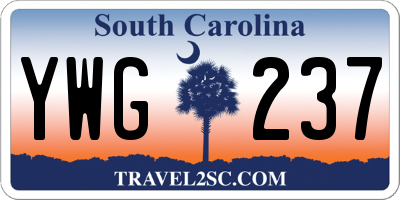 SC license plate YWG237