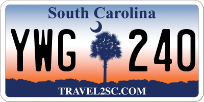 SC license plate YWG240