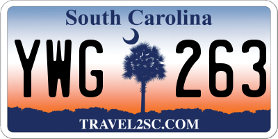 SC license plate YWG263