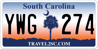 SC license plate YWG274