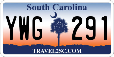 SC license plate YWG291