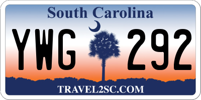 SC license plate YWG292