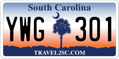 SC license plate YWG301